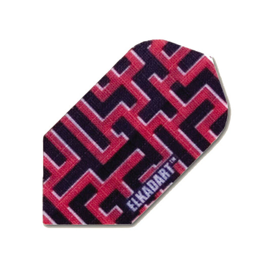 Fabric Flight dart flight with red 3D line graphic on black background