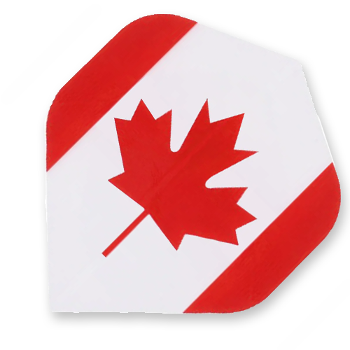Hard poly dart flight with Canadian flag design