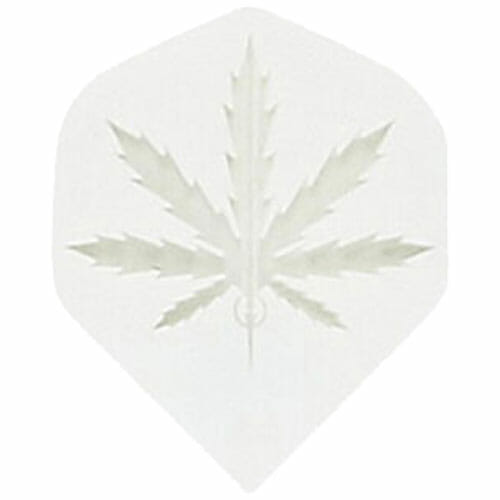 Hard Poly Flight, white with clear marijuana leaf design