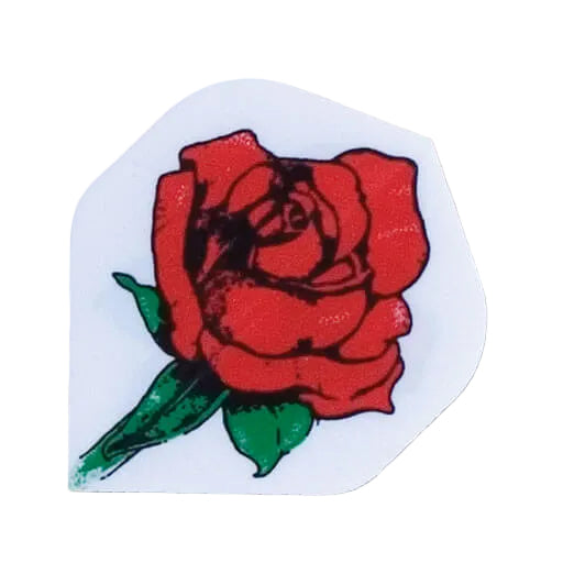 Hard poly dart flight, white with rose design