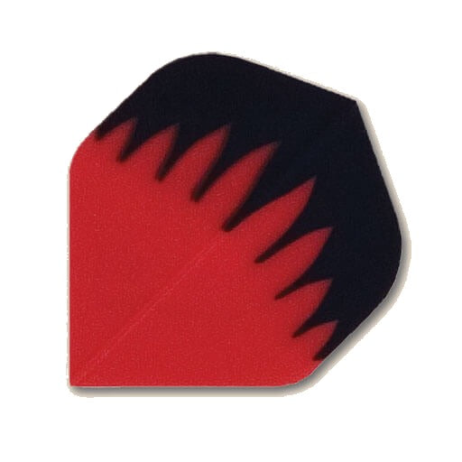 Hard poly dart flight in solid black and red