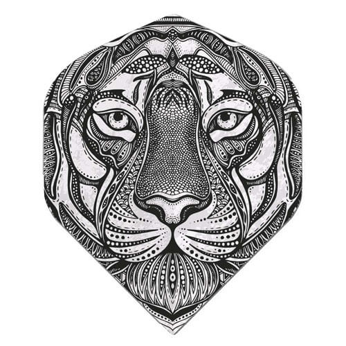 Hard Poly Flight, black and white tribal tiger design
