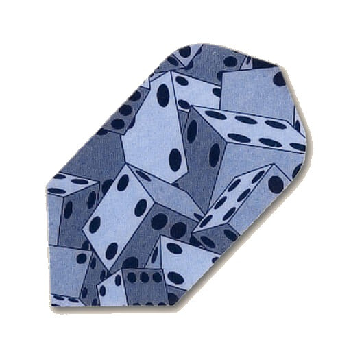 Hard poly dart flight, black, grey and white dice design