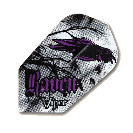 Hard poly dart flight, dark sky design with a purple raven
