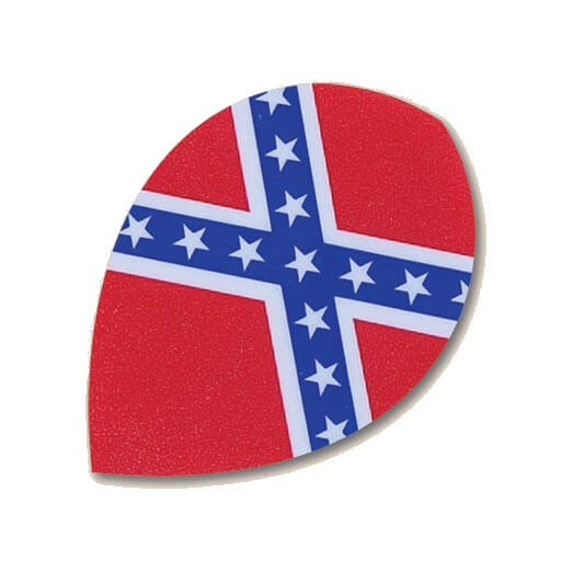 Hard poly dart flight, rebel flag design