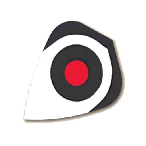 Hard poly dart flight in a black, white, and red target design