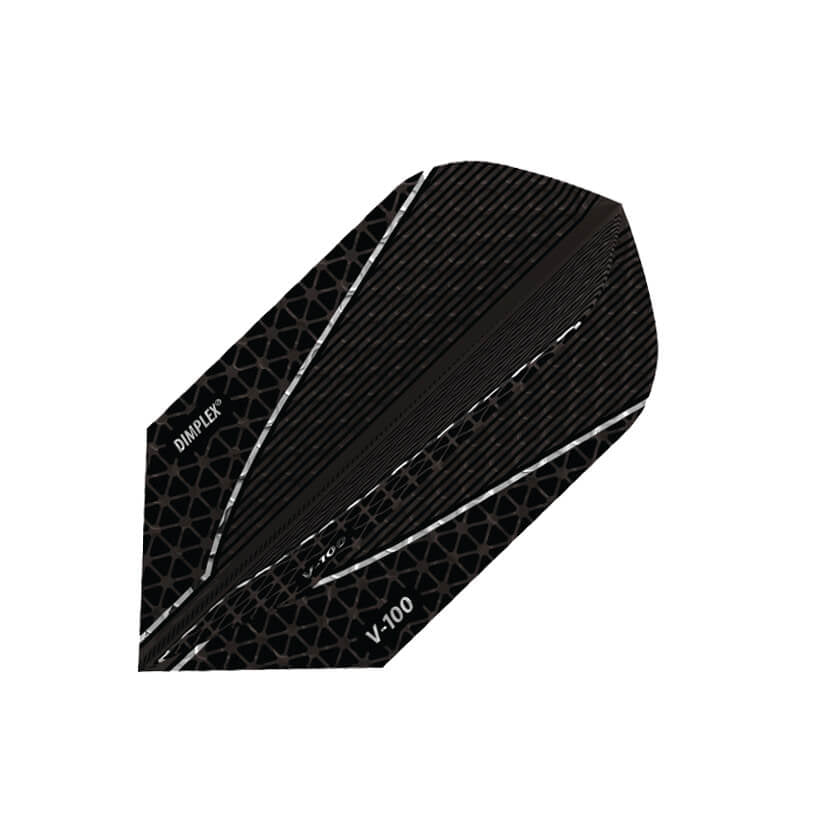 Dimplex dart flight, black base with white line