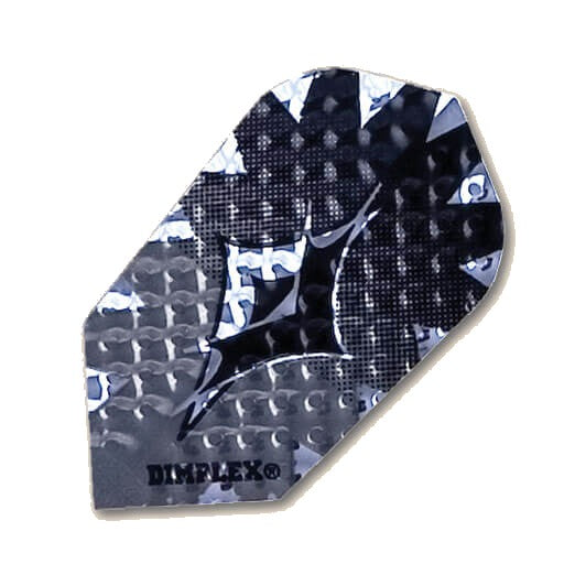 Dimplex dart flight in a silver and black design