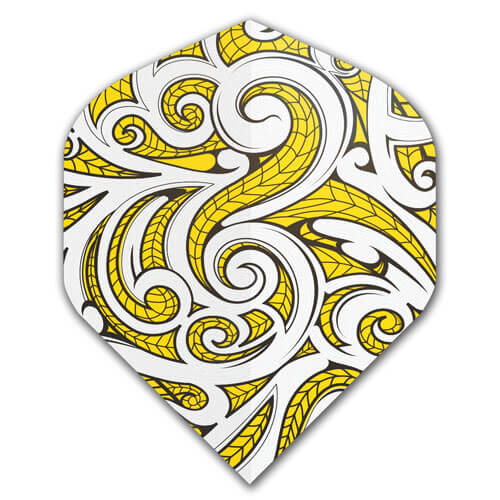 Specialty Flights, yellow with tribal design