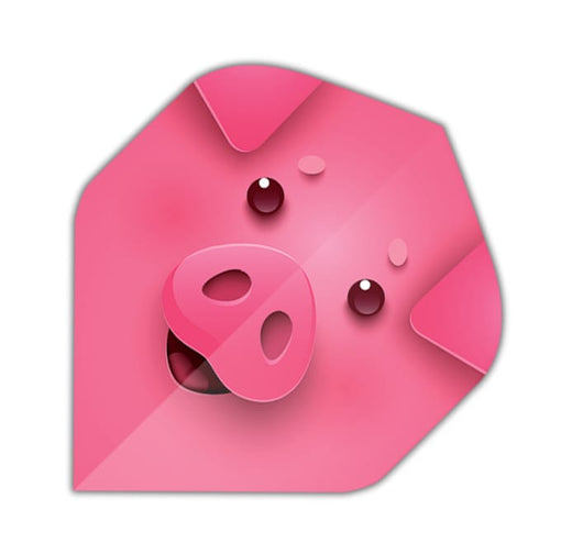 Specialty dart flight with pink piggy and floppy ears print design