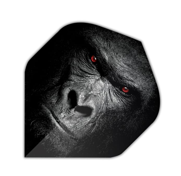 Specialty dart flight with gorilla face design