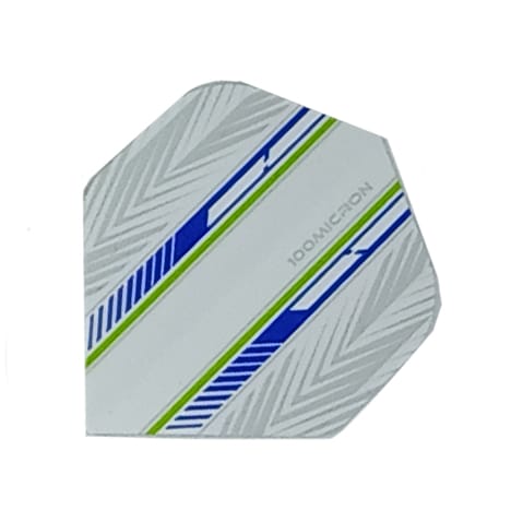 Specialty feather dart flight in blue and green, 100 micron
