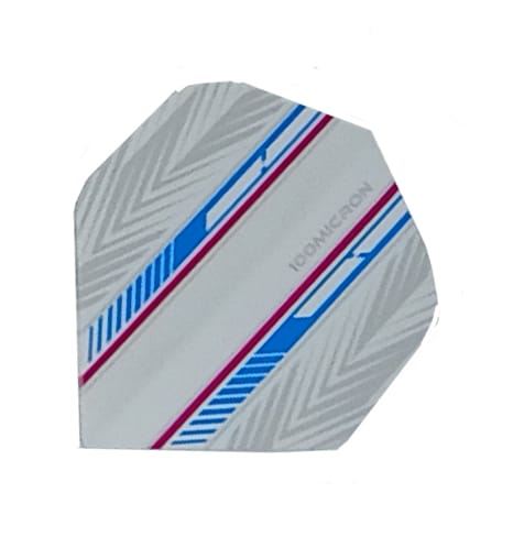 Specialty feather dart flight in pink and sky blue, 100 micron