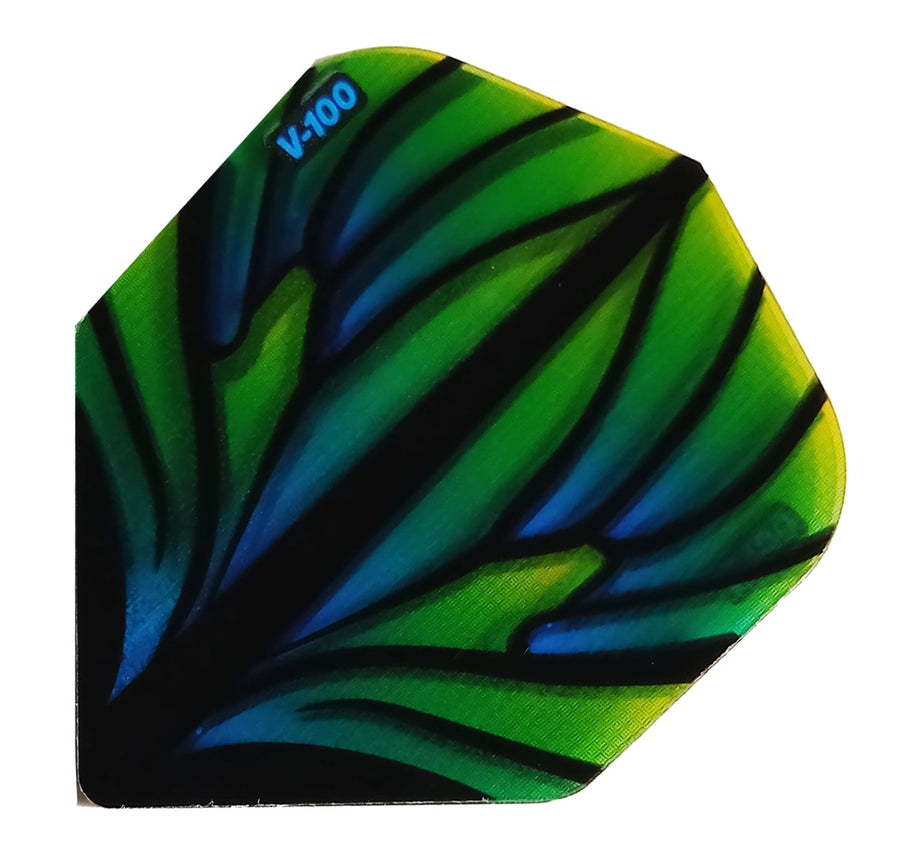 Specialty green and blue butterfly pattern standard dart flight