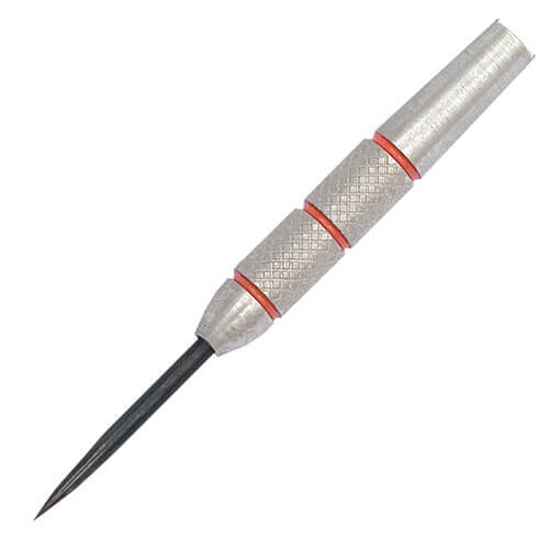 Avenger #6 steel tip dart, knurled and grooved barrel close-up