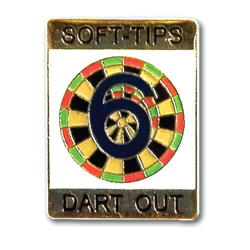 Soft Tip 6 Dart Out award pin