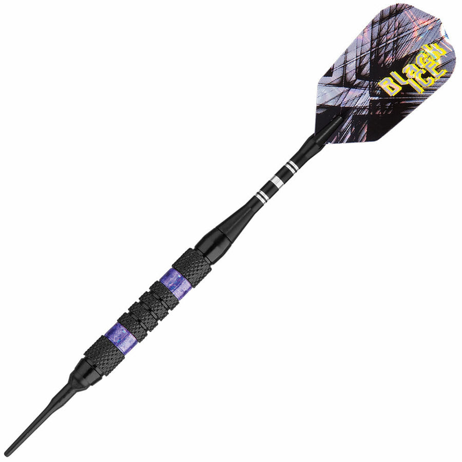 Black Ice Soft Tip Dart #3 barrel, purple accents