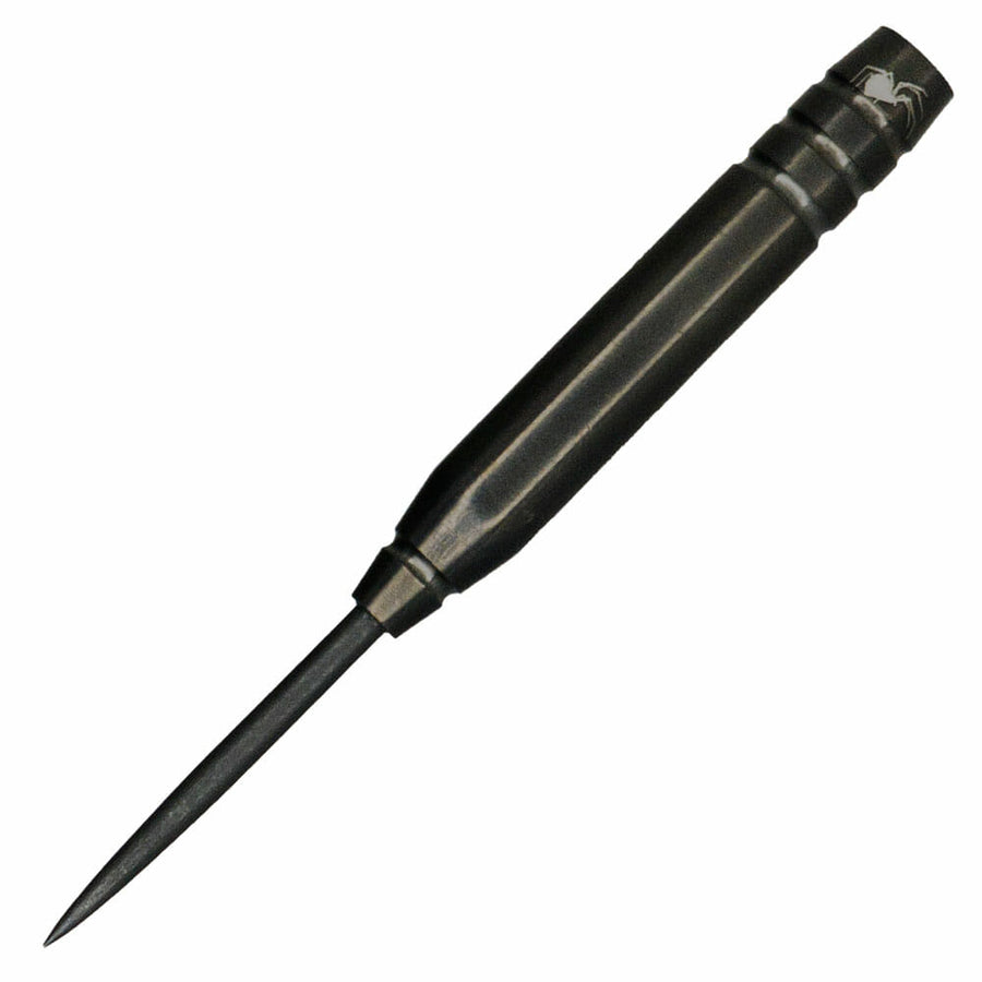 Laserdart Black Widow Fixed steel tip dart, ringed barrel close-up