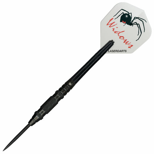 Laserdart Black Widow Knurled, full dart with Cosmo shafts and flights