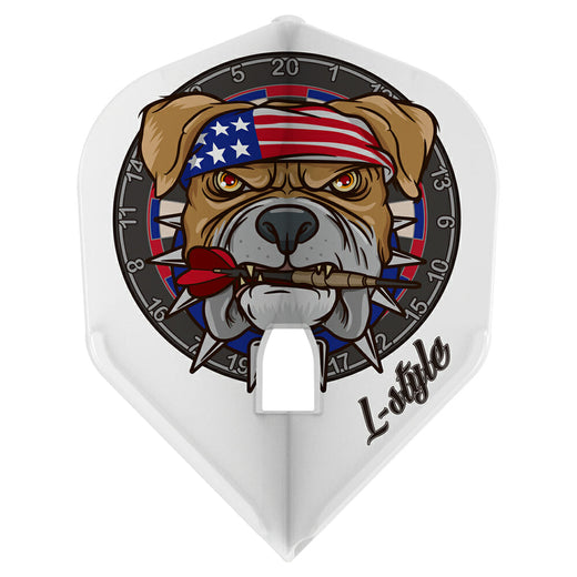 L-Style Randy Van Deursen v3 signature flight, shape cut, white colorway