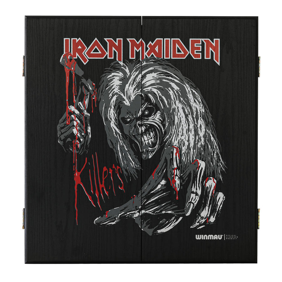 Rock Legends Iron Maiden Killer dartboard cabinet, closed
