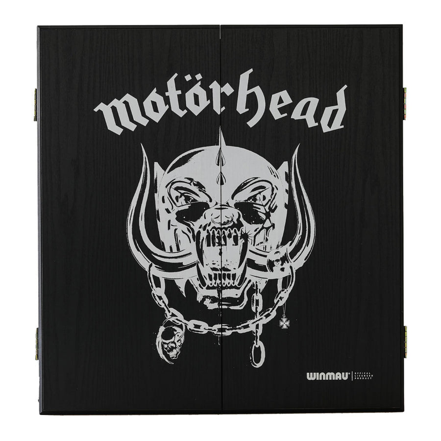 Rock Legends Motorhead War Pig dartboard cabinet, closed