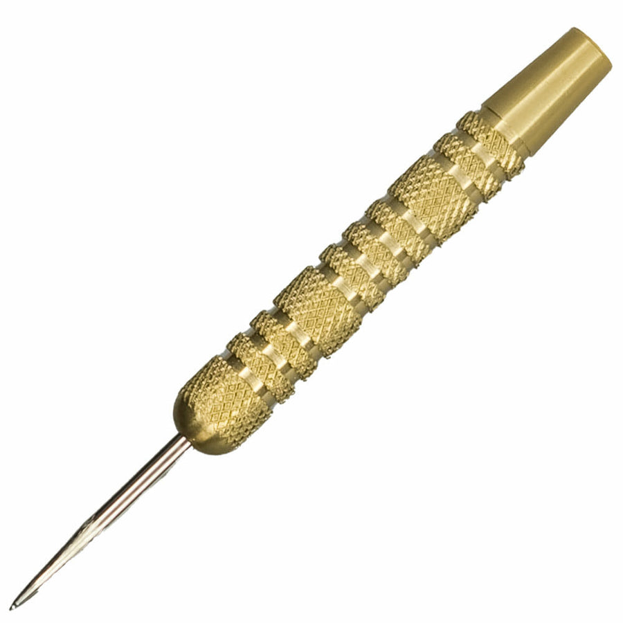 Class Brass Steel Tip Dart #1, barrel close-up showing deep-cut knurl grip