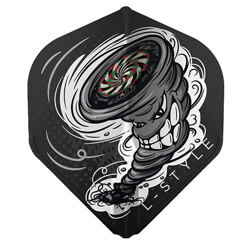L-Style EZ Flight Signature, Zoran Lerchbacher v2, black with tornado and dartboard design