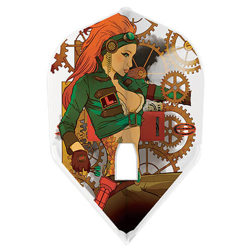 L-Style Signature Champagne flight, Steampunk Chick artwork design