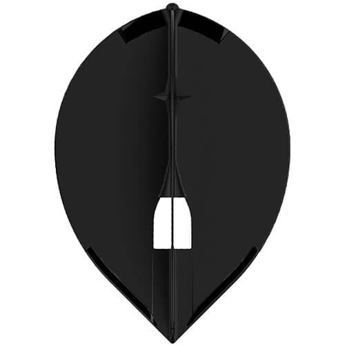L-Style Flight Teardrop/Pear (Champagne) dart flight in Black