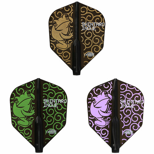 Shintaro Air Signature dart flight set, all three frog colorways