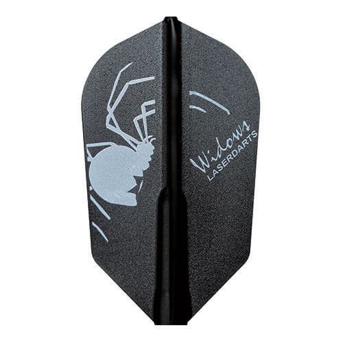 Laserdarts slim Fit Flight in black with white Black Widow graphic