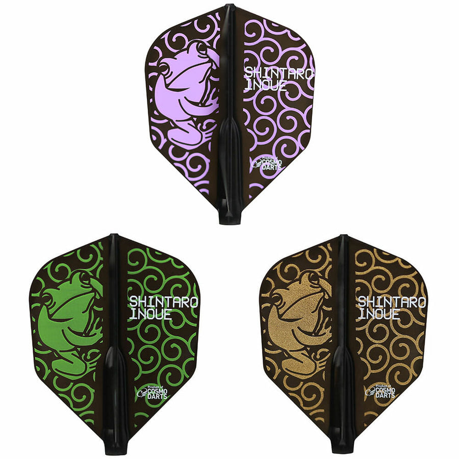 Fit Flight Signature Shintaro flight set showing all three frog color variants