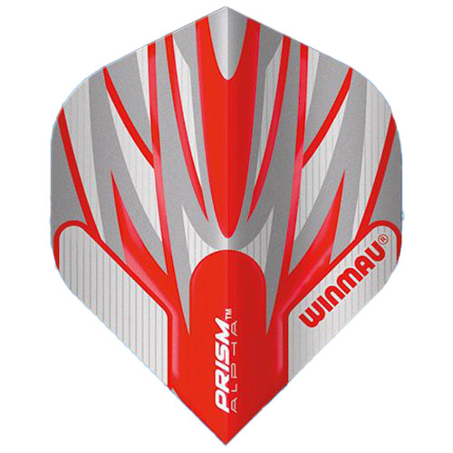 Winmau Prism Alpha flight, clear and red