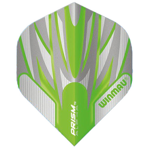 Winmau Prism Alpha flight, clear with lime green