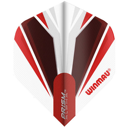 Winmau Prism Alpha flight, white with red