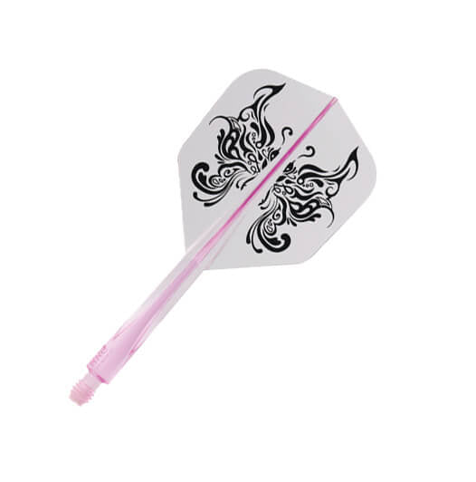Condor Axe flight and shaft, Tribal Butterfly design, pink with black print