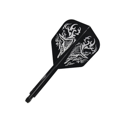 Condor Axe flight and shaft, Tribal Deer design, black with silver print