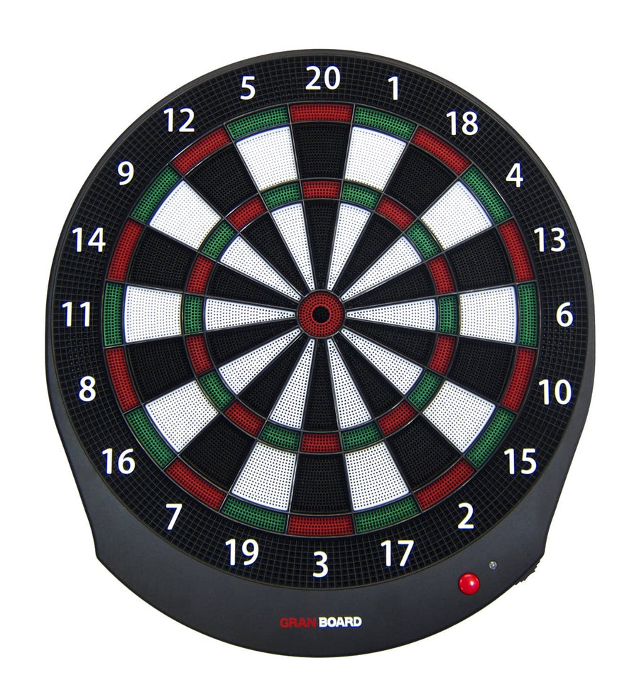 Gran Board Dash electronic dartboard, front view showing target face and cabinet