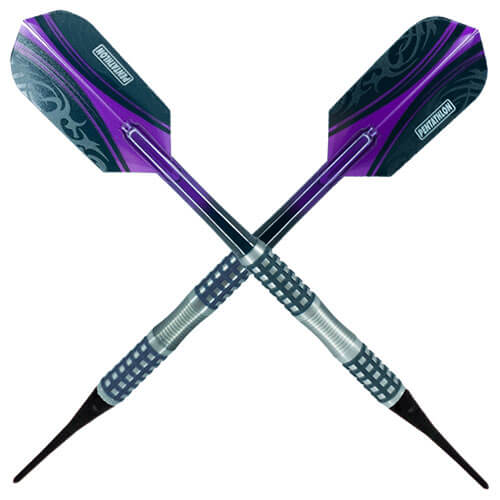 Disco Fever Stainless Steel Soft Tip Dart Black to Purple barrels