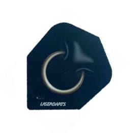 Laserdart Bull Ring dart flight, black with gold nose ring, Shape profile