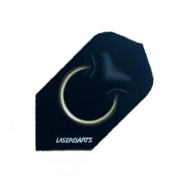 Laserdart Bull Ring dart flight, black with gold nose ring, slim shape