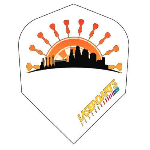 Laserdart Flights, Kansas City skyline and Horizon logo design