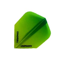Laserdart Green Vignette dart flight fading green to yellow, Shape profile