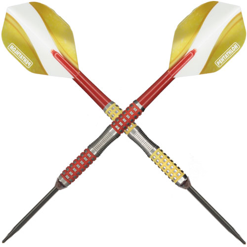 Laserdart Disco Fever Red to Yellow signature steel tip dart, both colors