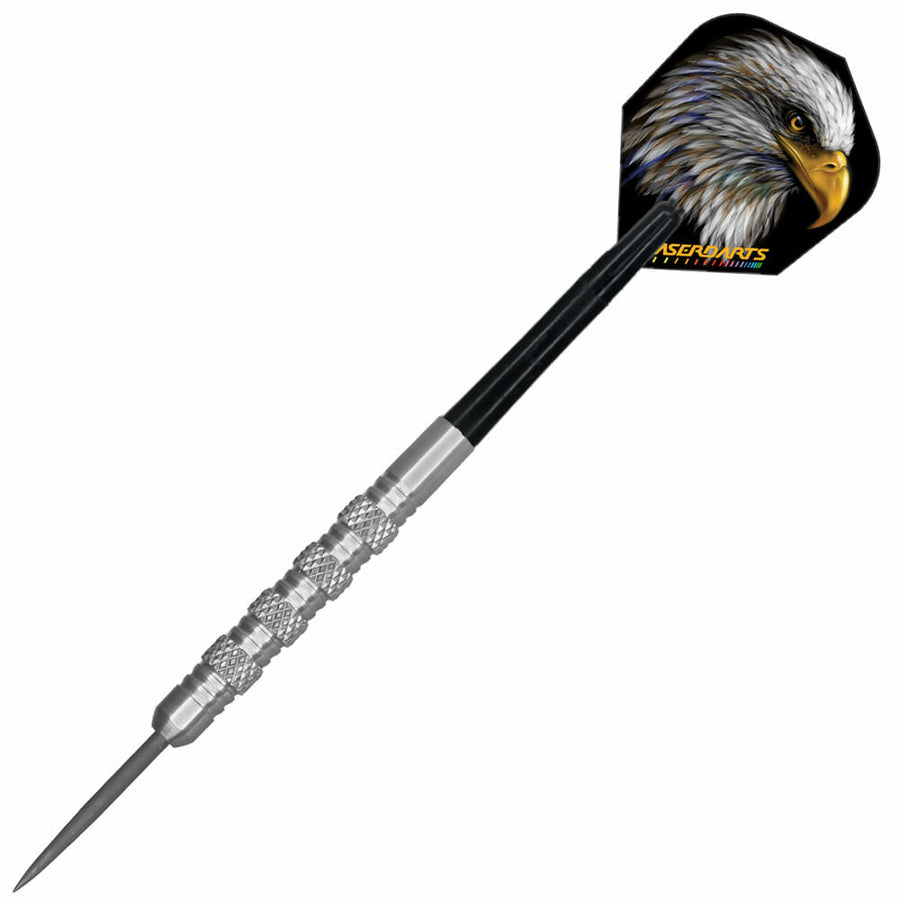 Laserdart Silver Eagle Moveable steel tip dart, full dart with shaft and flight, knurled finish