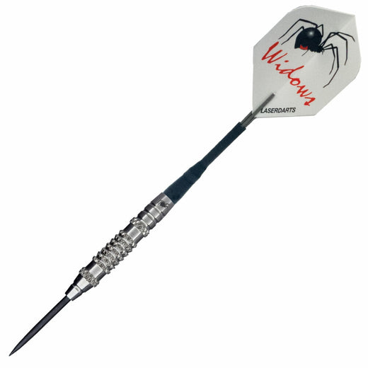 Laserdart Silver Widow Wicked Knurl fixed steel tip dart full view
