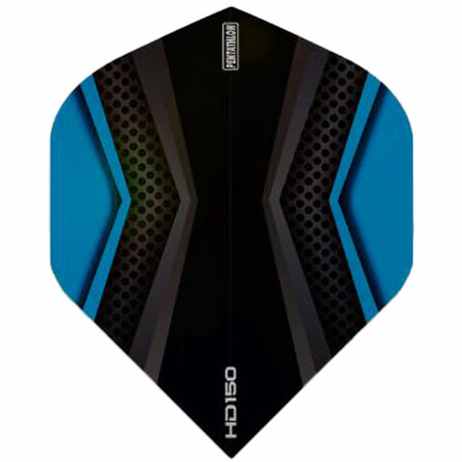 150 micron dart flight in black and blue
