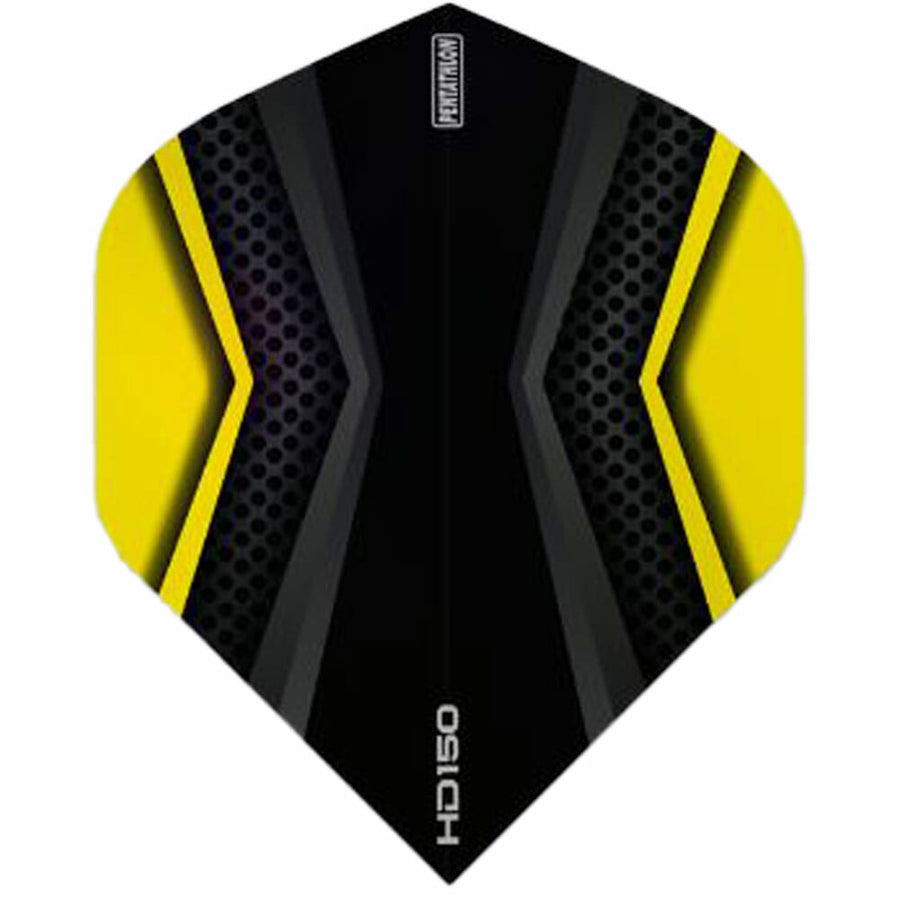 150 micron dart flight in black and yellow