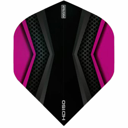 150 micron dart flight in black and magenta